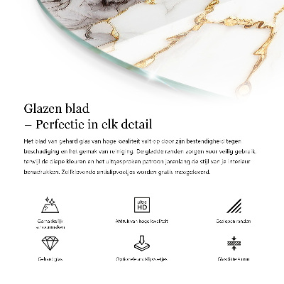 Okrúhla doska stola Elegantná jednofarebná čierna