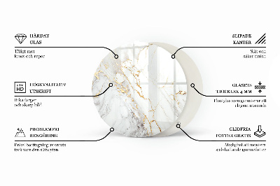 Okrúhla doska stola Elegantná jednofarebná čierna