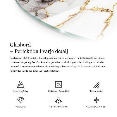 Okrúhla doska stola Elegantná jednofarebná čierna