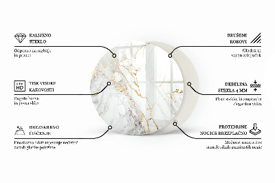 Okrúhla doska stola Elegantná jednofarebná čierna