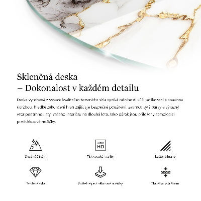 Okrúhla doska stola Mramor s jemnými žilami