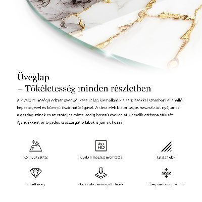 Okrúhla doska stola Mramor s jemnými žilami