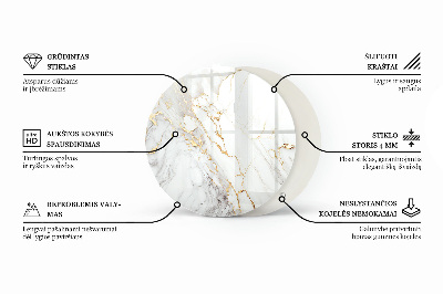 Okrúhla doska stola Mramor s jemnými žilami