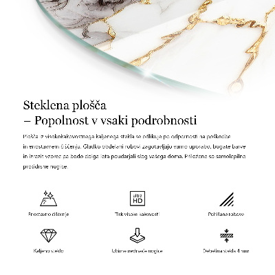 Okrúhla doska stola Mramor s jemnými žilami