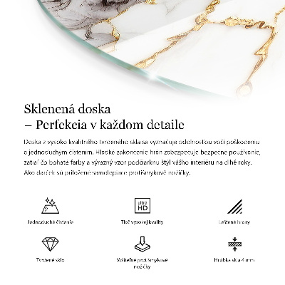 Okrúhla doska stola Mramor s jemnými žilami