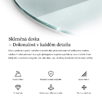 Doska stola okrúhla priehľadná