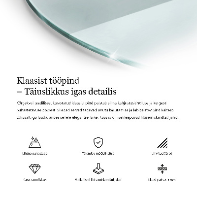 Doska stola okrúhla priehľadná