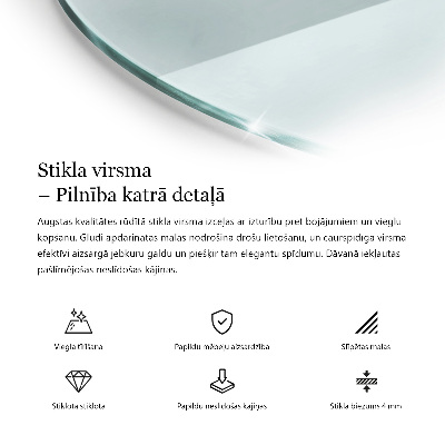 Doska stola okrúhla priehľadná