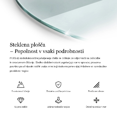 Doska stola okrúhla priehľadná