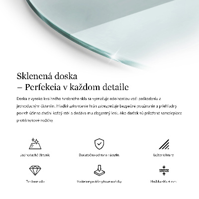 Doska stola okrúhla priehľadná