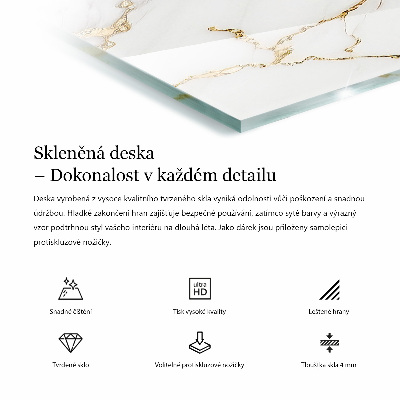Doska na stôl s potlačou Mramor s jemnými žilami