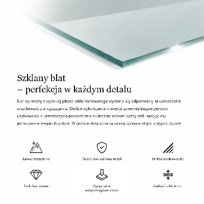 Doska stola obdĺžniková priehľadná