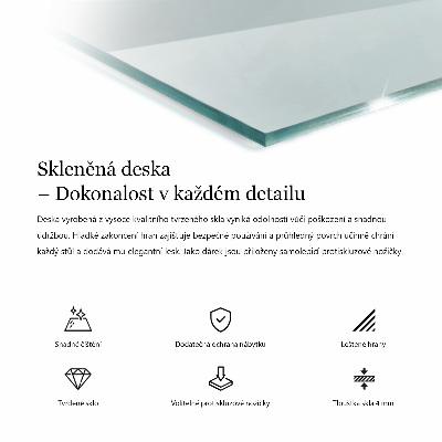 Doska stola obdĺžniková priehľadná