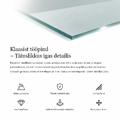 Doska stola obdĺžniková priehľadná