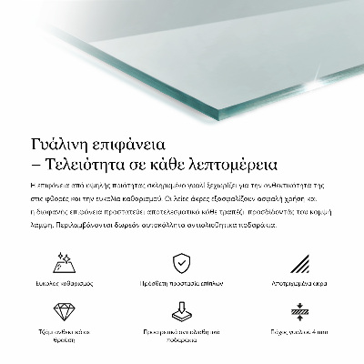 Doska stola obdĺžniková priehľadná