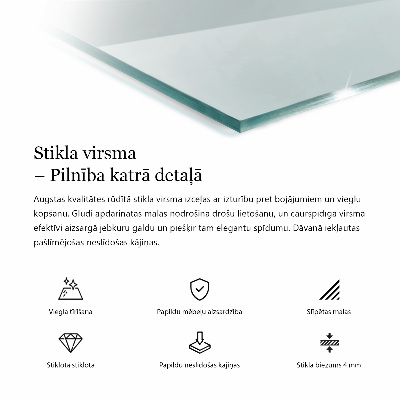 Doska stola obdĺžniková priehľadná