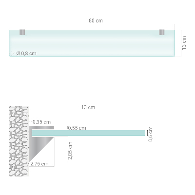 Sklenená polička Polopriesvitná