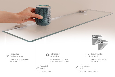 Sklenená polička Polopriesvitná