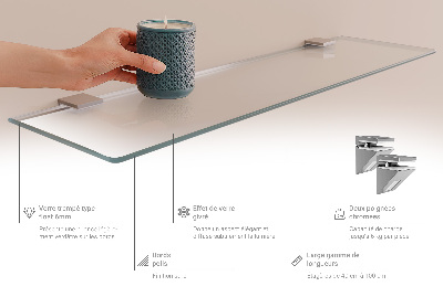 Sklenená polička Polopriesvitná