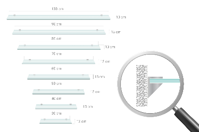 Sklenená polička Polopriesvitná