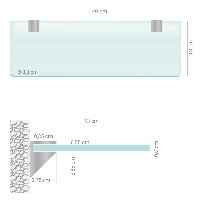 Sklenená polička Polopriesvitná