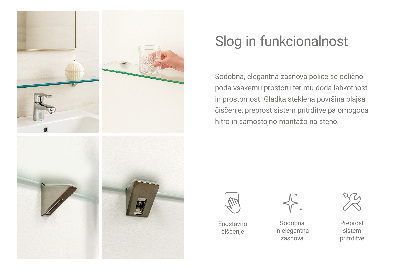 Sklenená polička Polopriesvitná