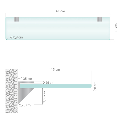 Sklenená polička Polopriesvitná