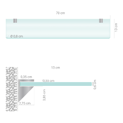 Sklenená polička Polopriesvitná