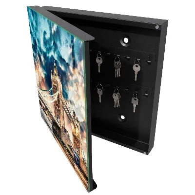 Skrinka na kľúče vintage Mestská krajina
