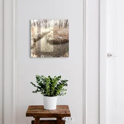 Skrinka na kľúče vintage Zimná rieka