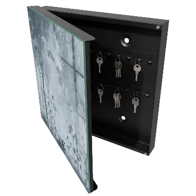 Skrinka na kľúče vintage Hmlistý les