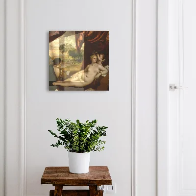 Skrinka na kľúče vintage Tizianova Venuša a hráč na lutnu