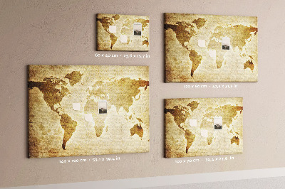 Korková tabuľa Stará mapa sveta
