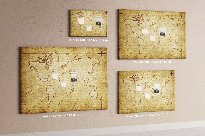 Korková tabuľa Stará mapa sveta