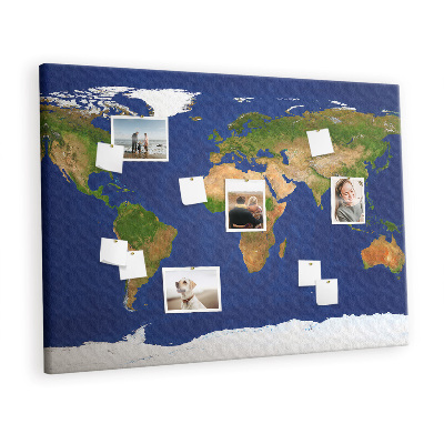Korková tabuľa Veľká mapa sveta