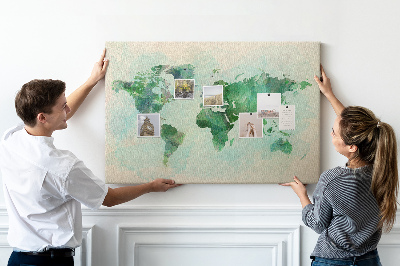 Korková tabuľa Mapa akvarelu