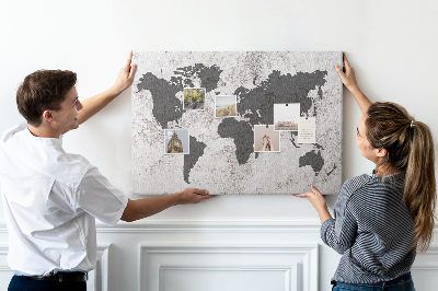 Nástenka Svetový map betón