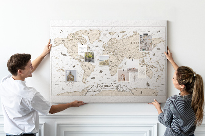 Korková tabuľa Mapa vintage sveta