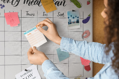 Korková tabuľa Týždenné menu