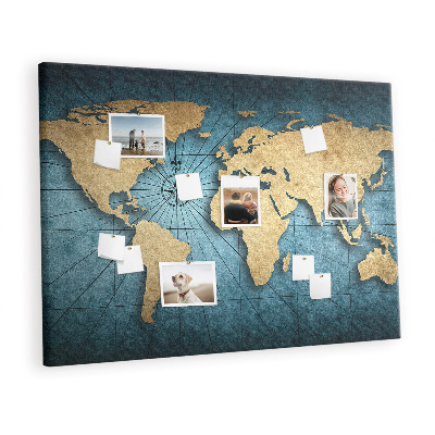 Korková tabuľa Mapa sveta 3d
