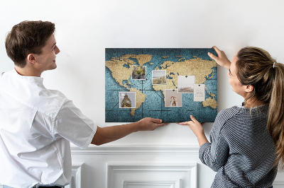 Korková tabuľa Mapa sveta 3d