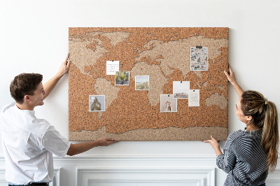 Nástenka Svetová mapa drevo