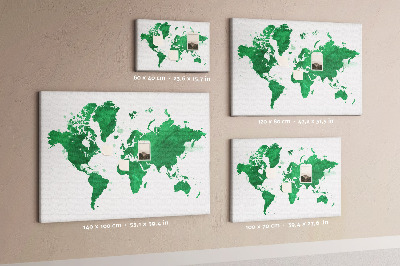Nástenka Zelená mapa akvarelu