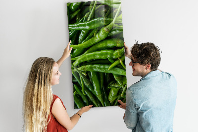 Tabuľa na stenu do kuchyne Zelené papriky