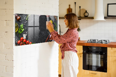 Tabuľa na stenu do kuchyne Zelenina na pulte