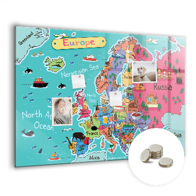 Detská magnetická tabuľa Mapa Európy