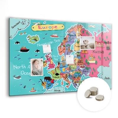 Detská magnetická tabuľa Mapa Európy