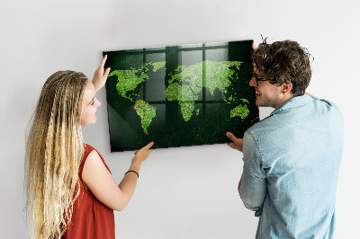 Detská magnetická tabuľa Trávnatá mapa sveta