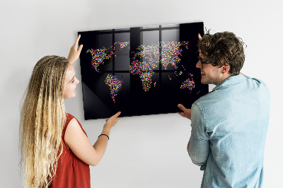 Detská magnetická tabuľa Mapa sveta s bodkami