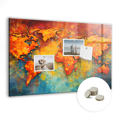 Detská magnetická tabuľa Dekoratívna mapa sveta